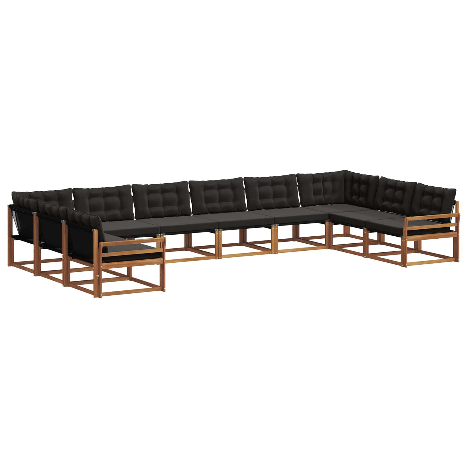 Ensemble de canapés d'extérieur 10 pcs Naturel et Noir - XIOS