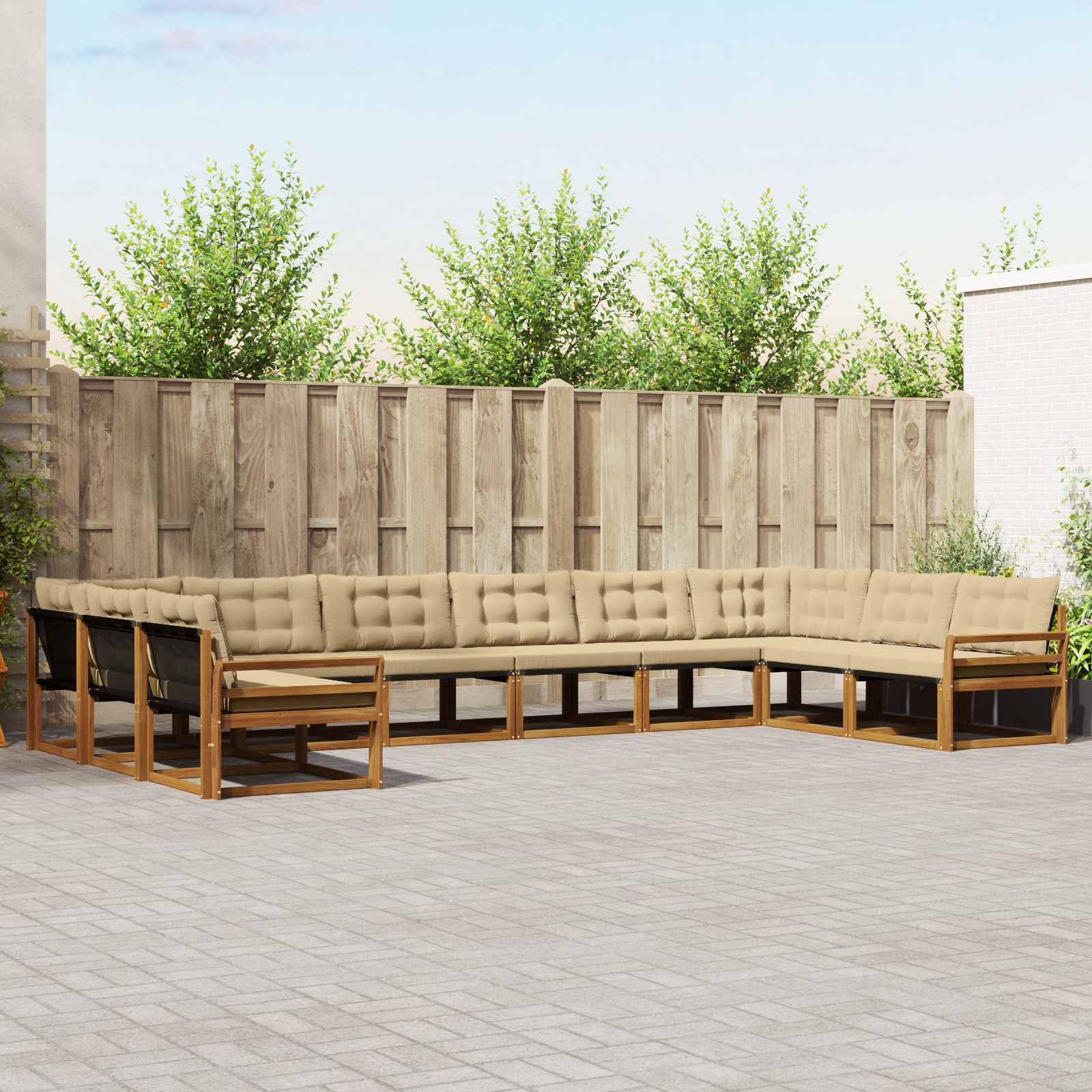 Ensemble de canapés d'extérieur 10 pcs Naturel et Beige - XIOS