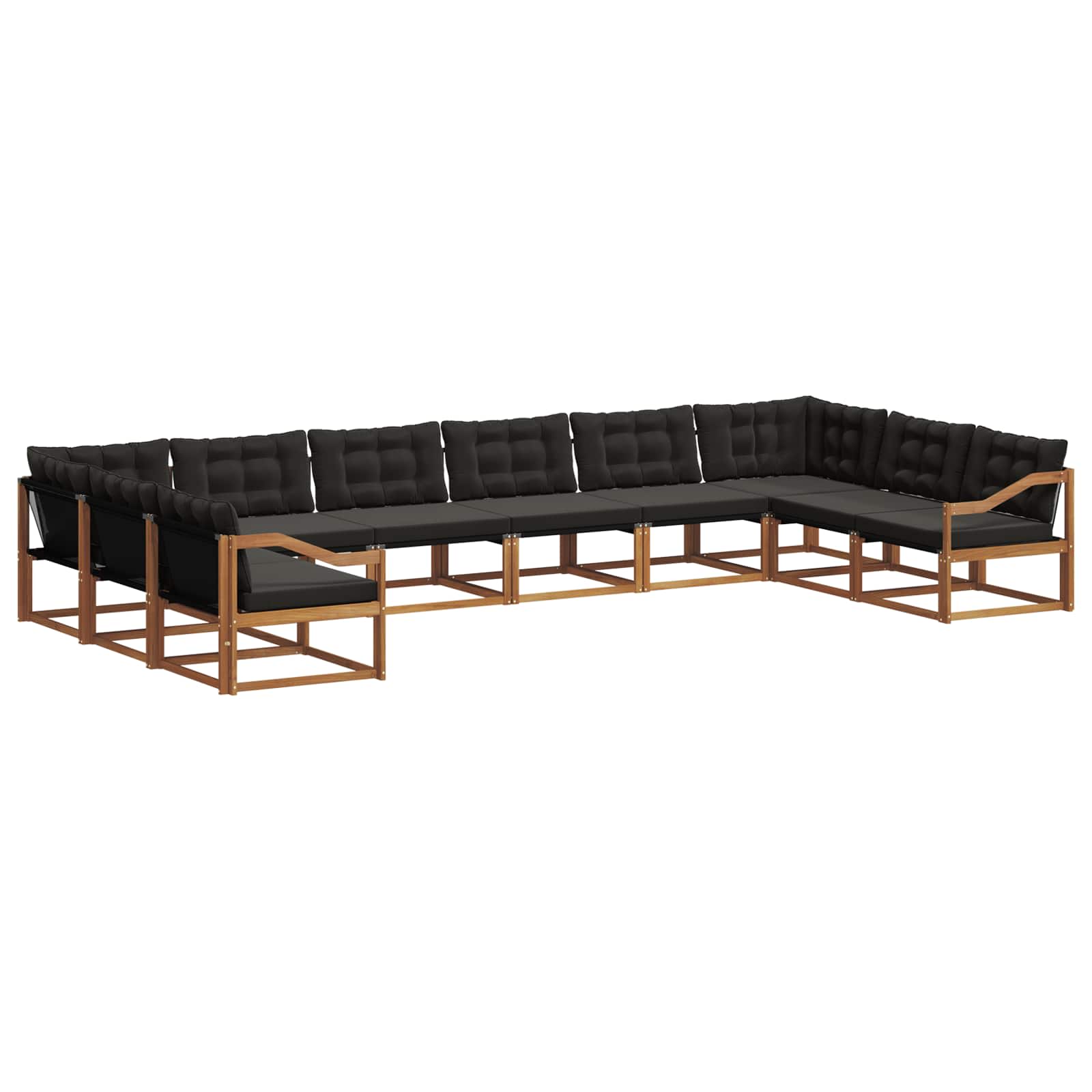 Ensemble de canapés d'extérieur 10 pcs Naturel et Noir - XIOS
