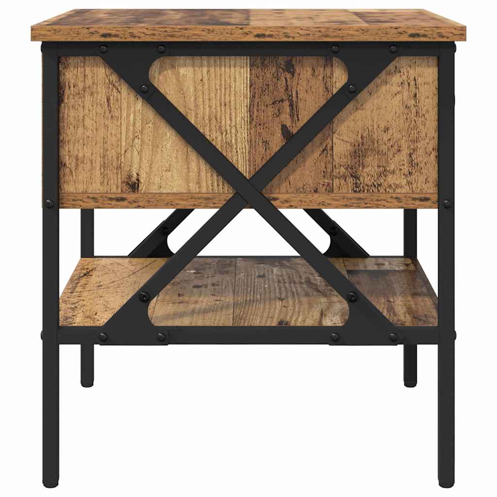 Table de chevet avec tiroir Bois ancien 40 x 42 x 45 cm - XIOS