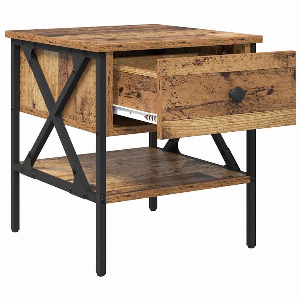 Table de chevet avec tiroir 2 pcs Bois ancien 40 x 42 x 45 cm - XIOS