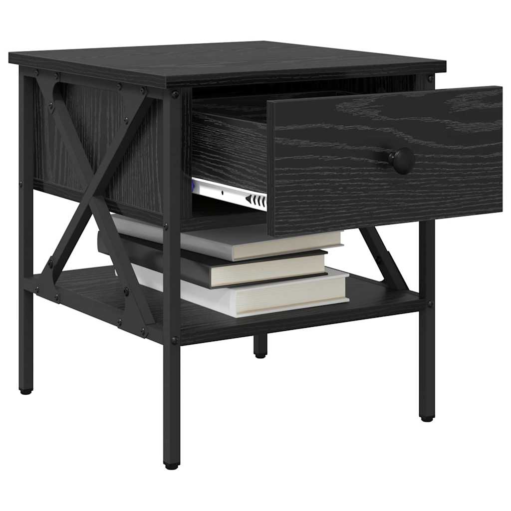 Table de chevet avec tiroir 2 pcs Chêne noir 40 x 42 x 45 cm - XIOS