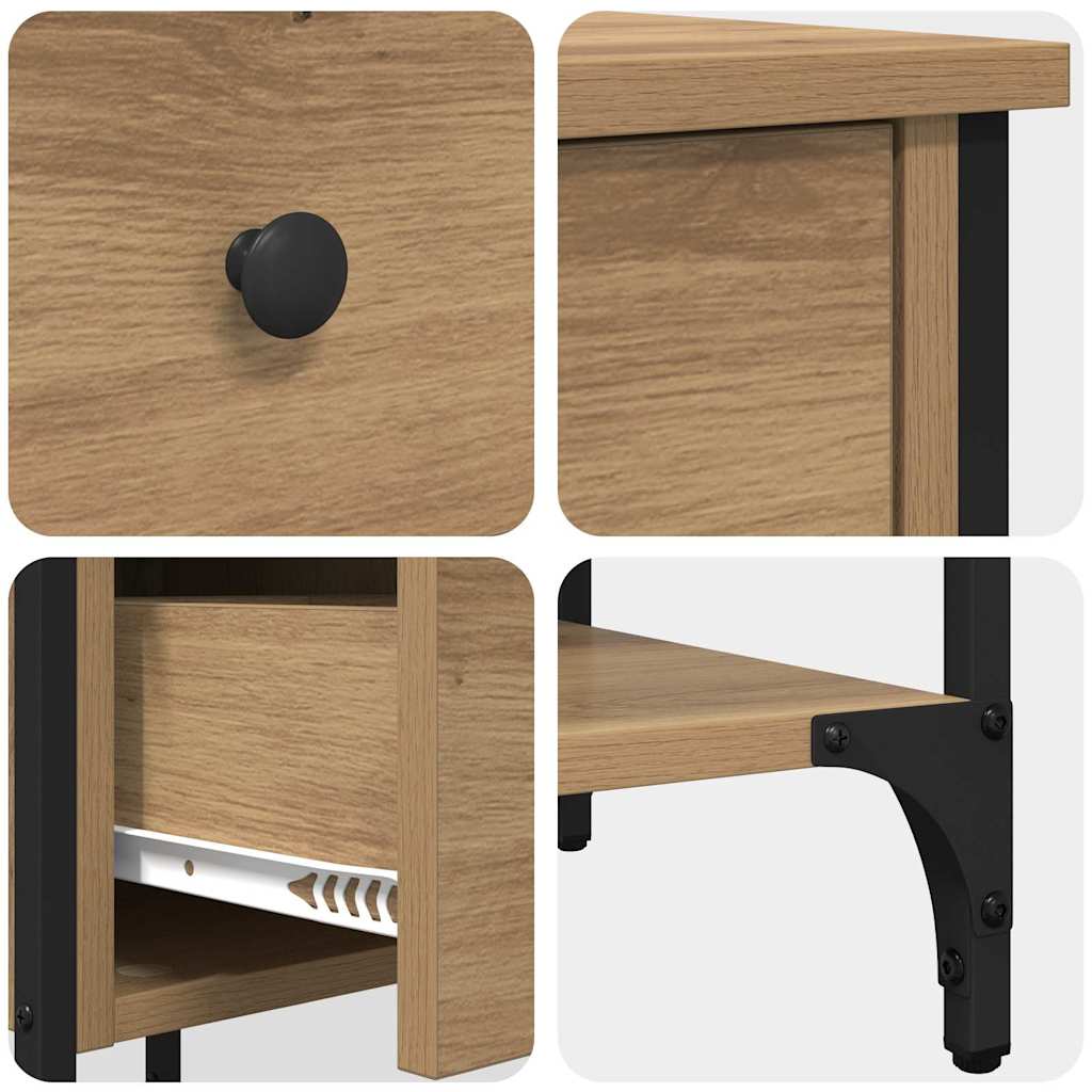 Cabinet de chevet Marron 33,5 x 36 x 70 cm Bois Recyclé Solide - XIOS