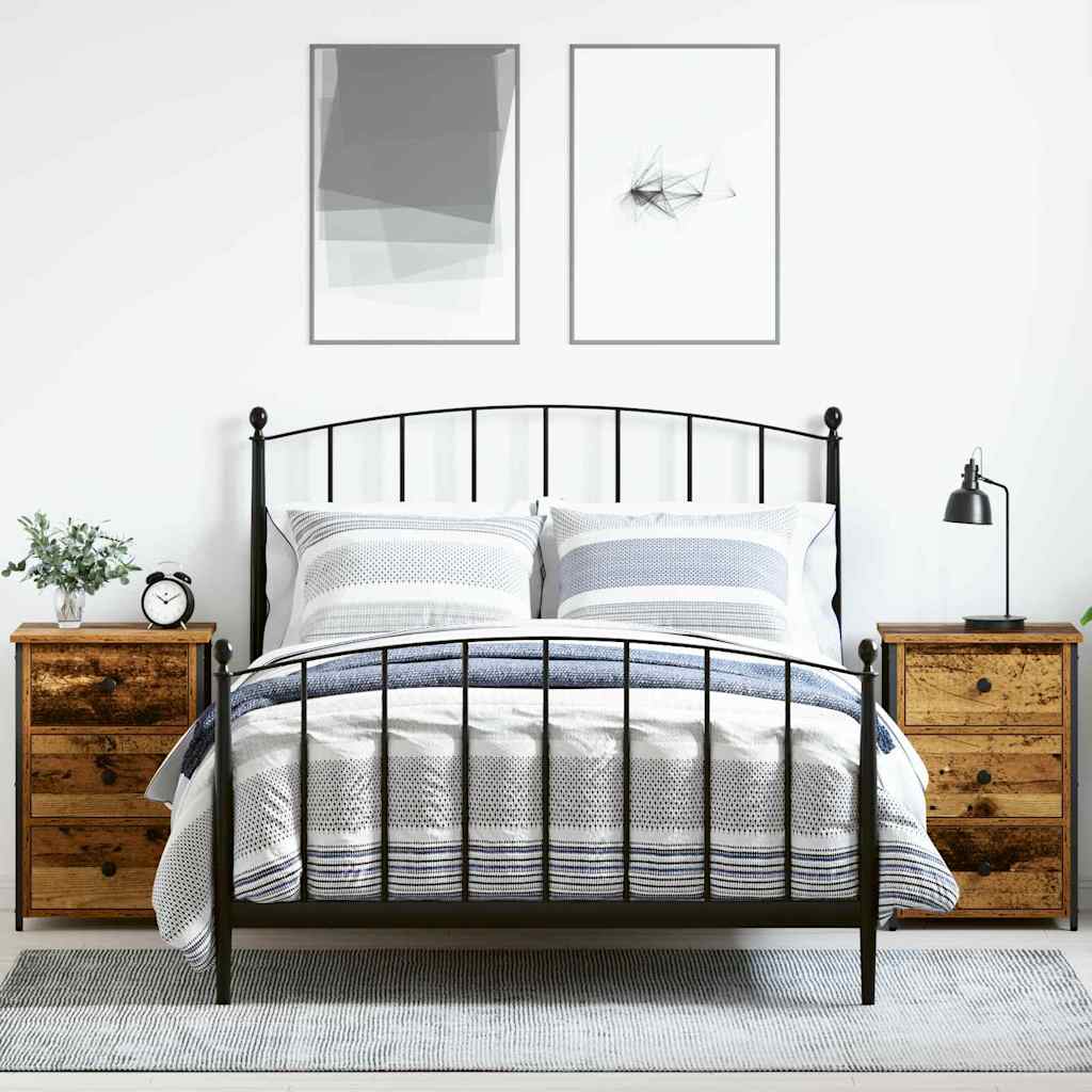 Cabinet de chevet avec tiroir 2 pcs Bois ancien - XIOS