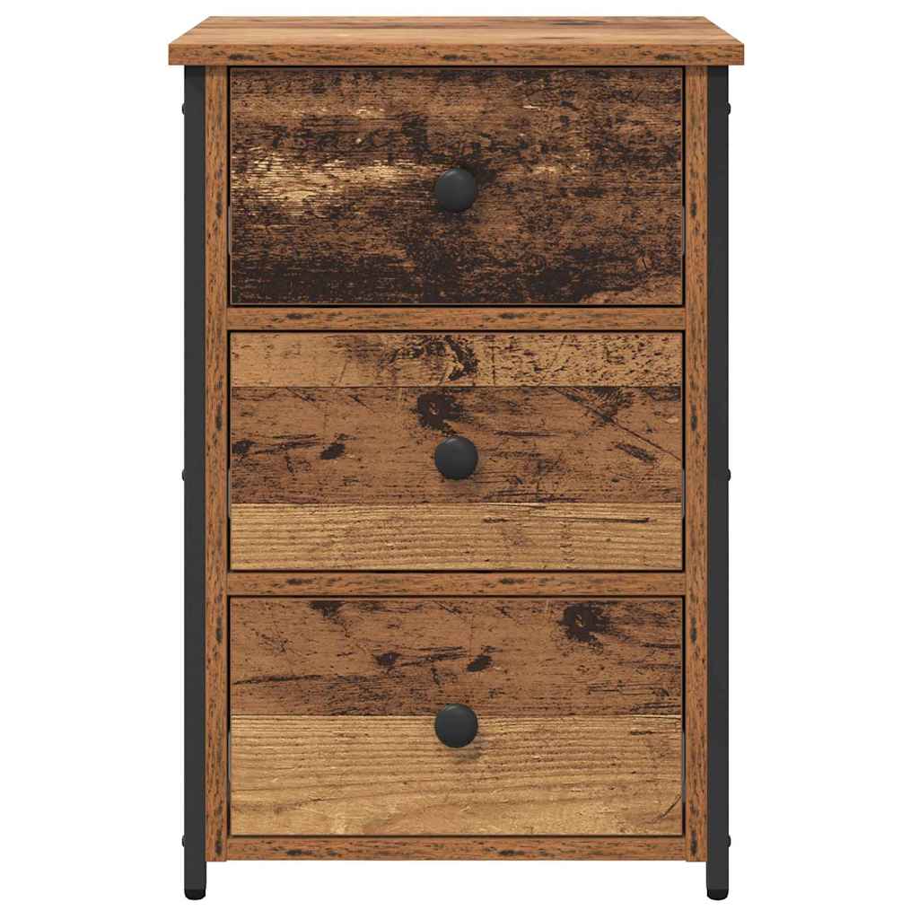 Cabinet de chevet avec tiroir 2 pcs Bois ancien - XIOS