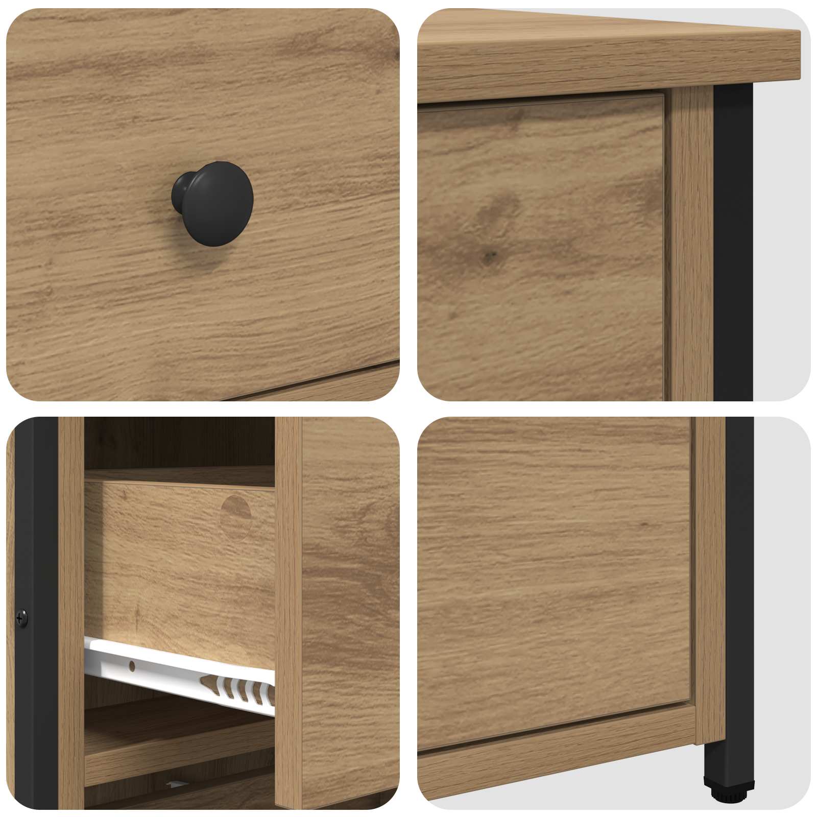 Cabinet de chevet avec tiroir 2 pcs Marron 40 x 36 x 60 cm - XIOS