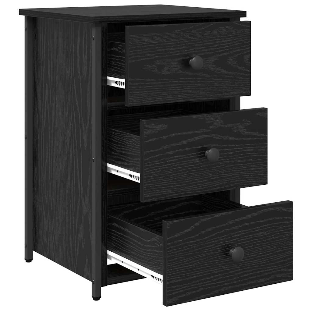 Cabinet de chevet avec tiroir 2 pcs Chêne noir - XIOS