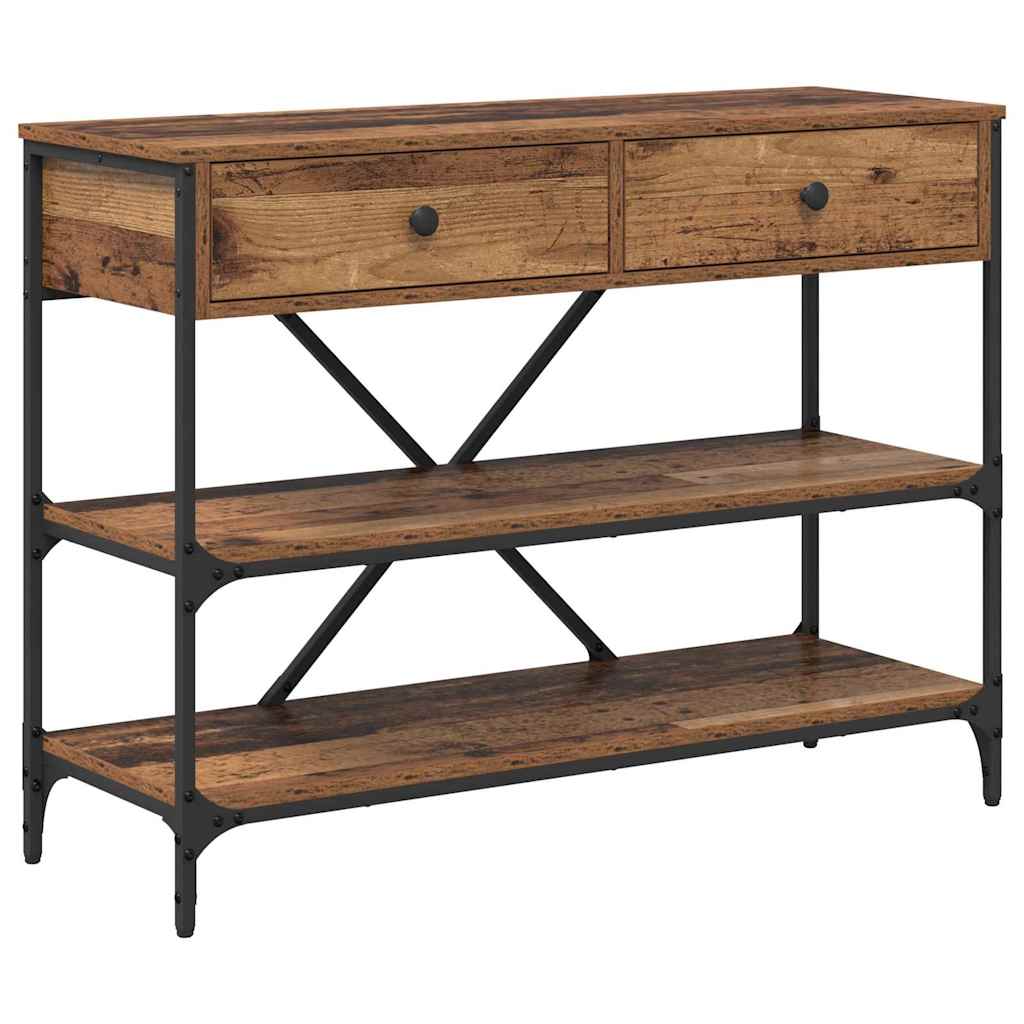 Table console avec tiroir Bois ancien Bois d'ingénierie - XIOS
