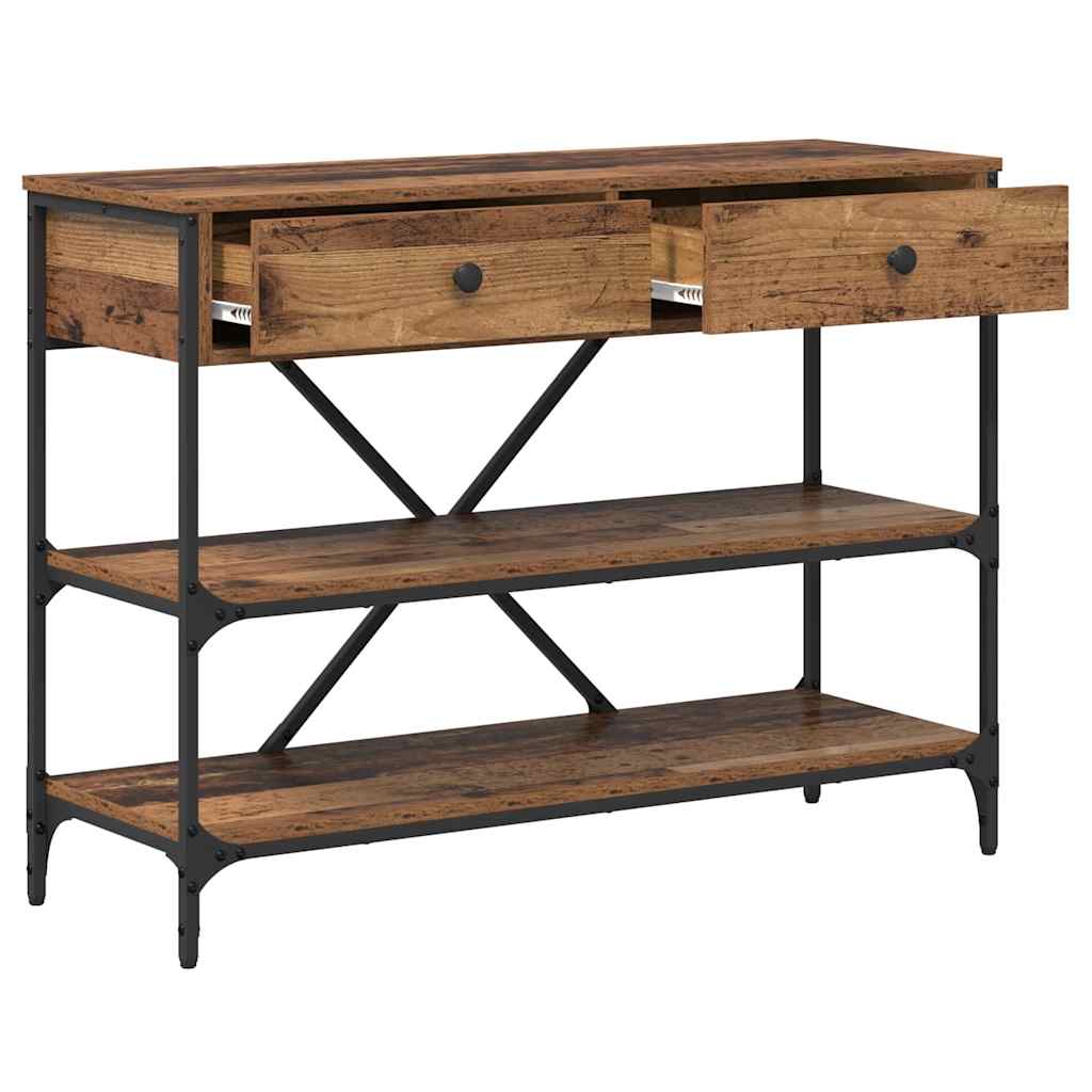 Table console avec tiroir Bois ancien Bois d'ingénierie - XIOS