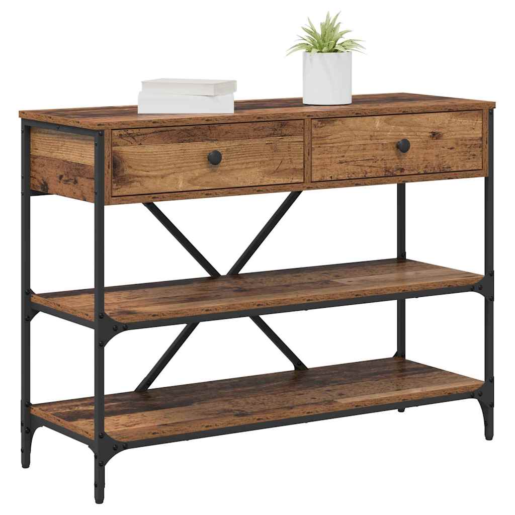 Table console avec tiroir Bois ancien Bois d'ingénierie - XIOS
