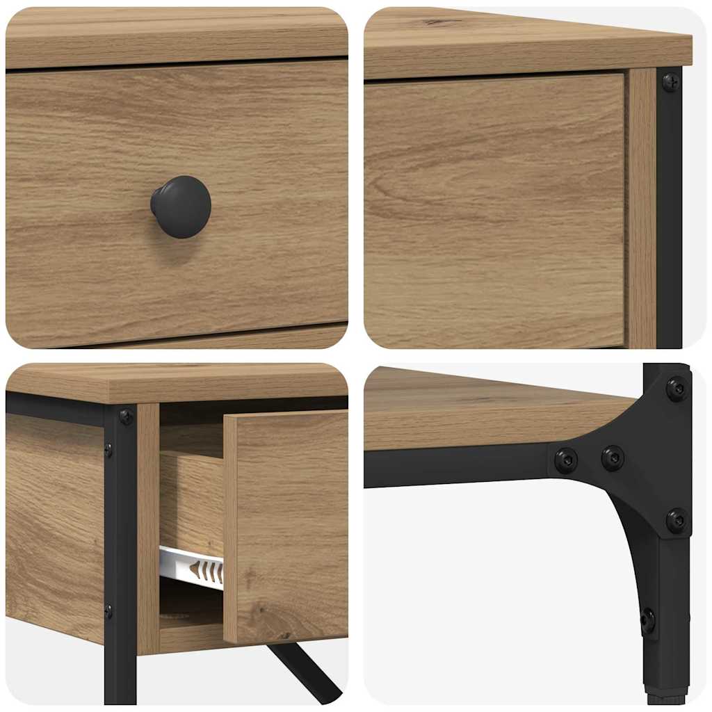 Table console avec tiroir chêne artisanal Bois d'ingénierie - XIOS
