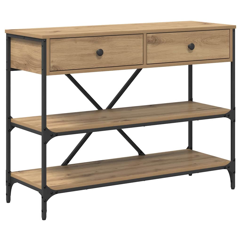 Table console avec tiroir chêne artisanal Bois d'ingénierie - XIOS