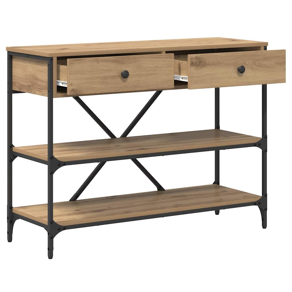 Table console avec tiroir chêne artisanal Bois d'ingénierie - XIOS