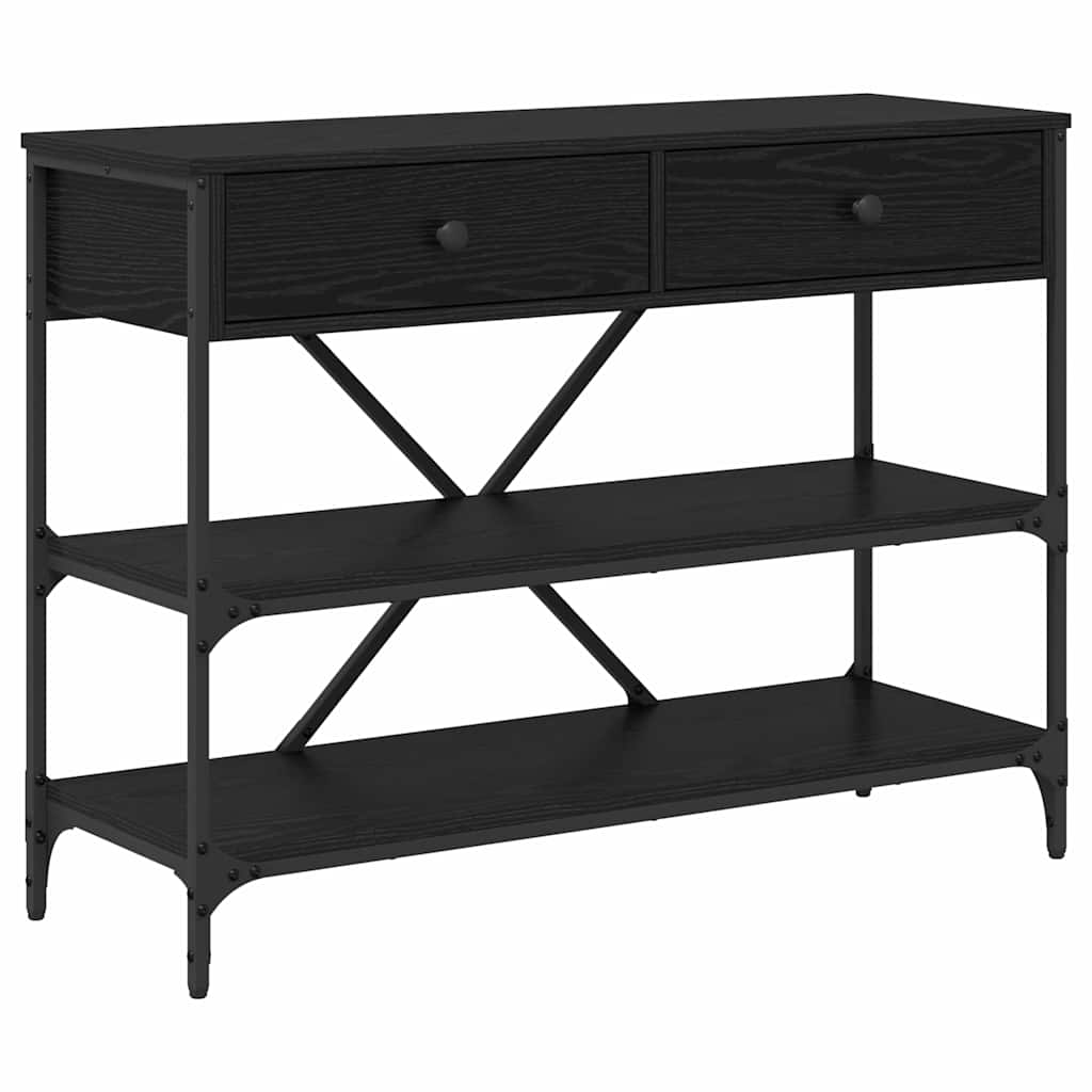 Table console avec tiroir Chêne noir Bois d'ingénierie - XIOS
