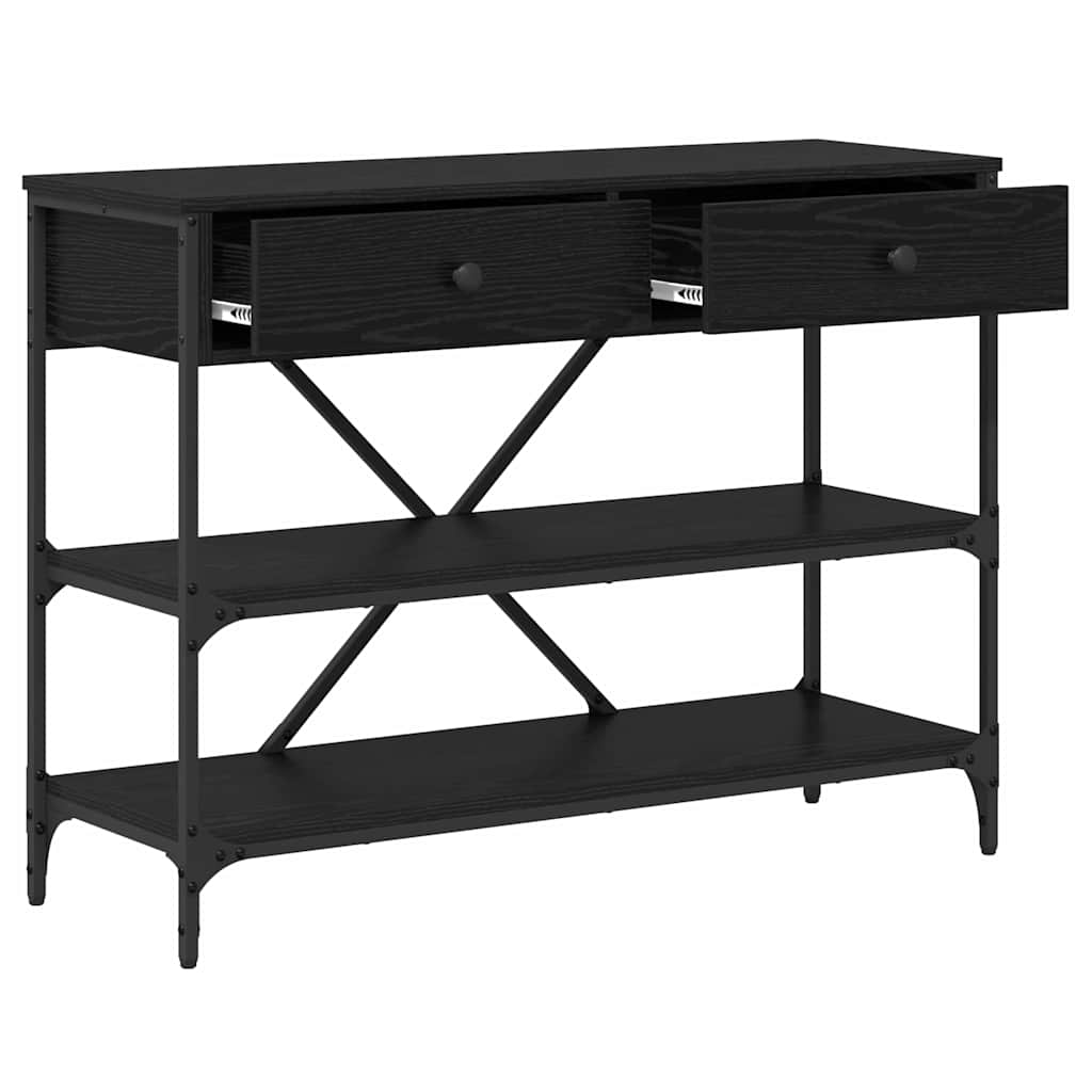 Table console avec tiroir Chêne noir Bois d'ingénierie - XIOS