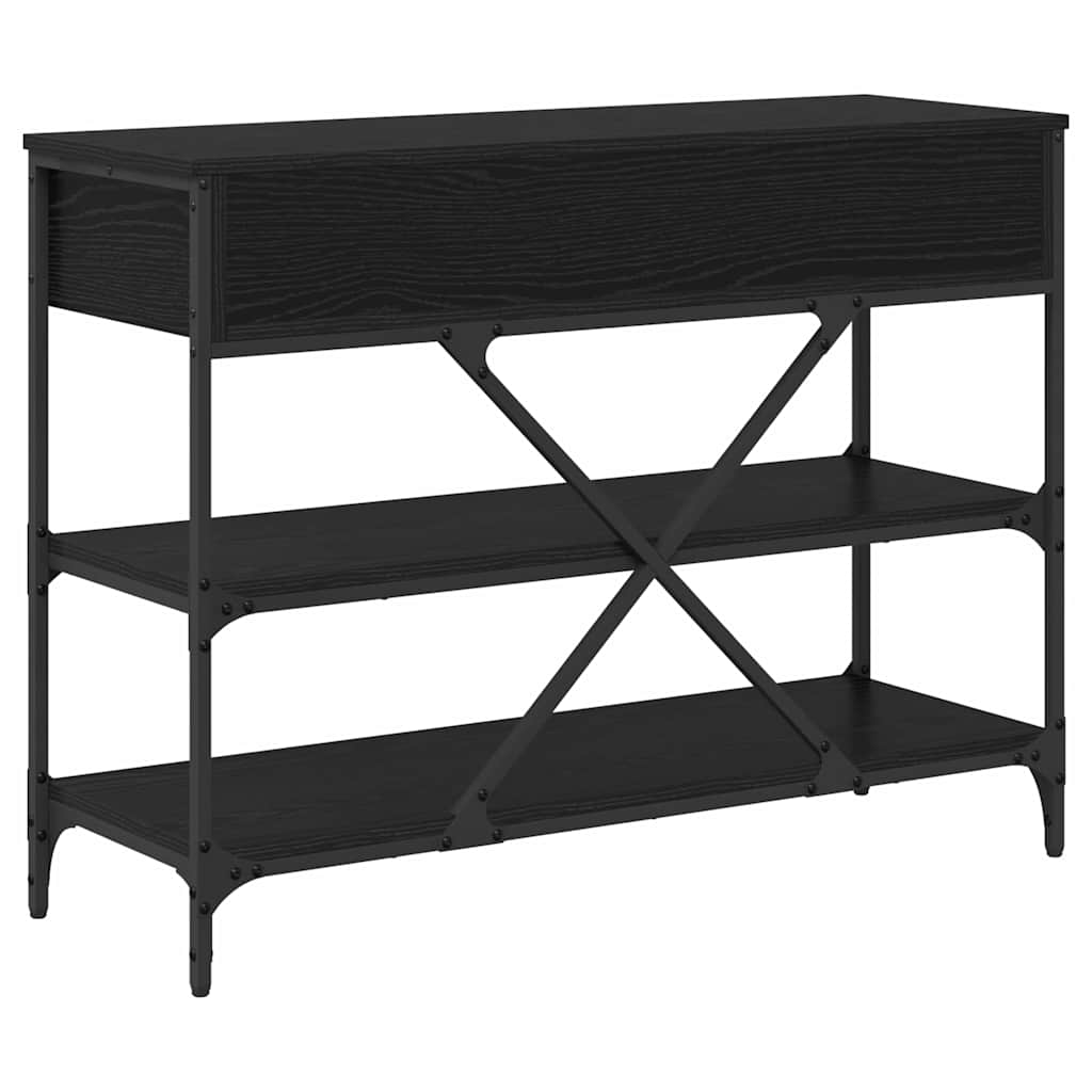 Table console avec tiroir Chêne noir Bois d'ingénierie - XIOS