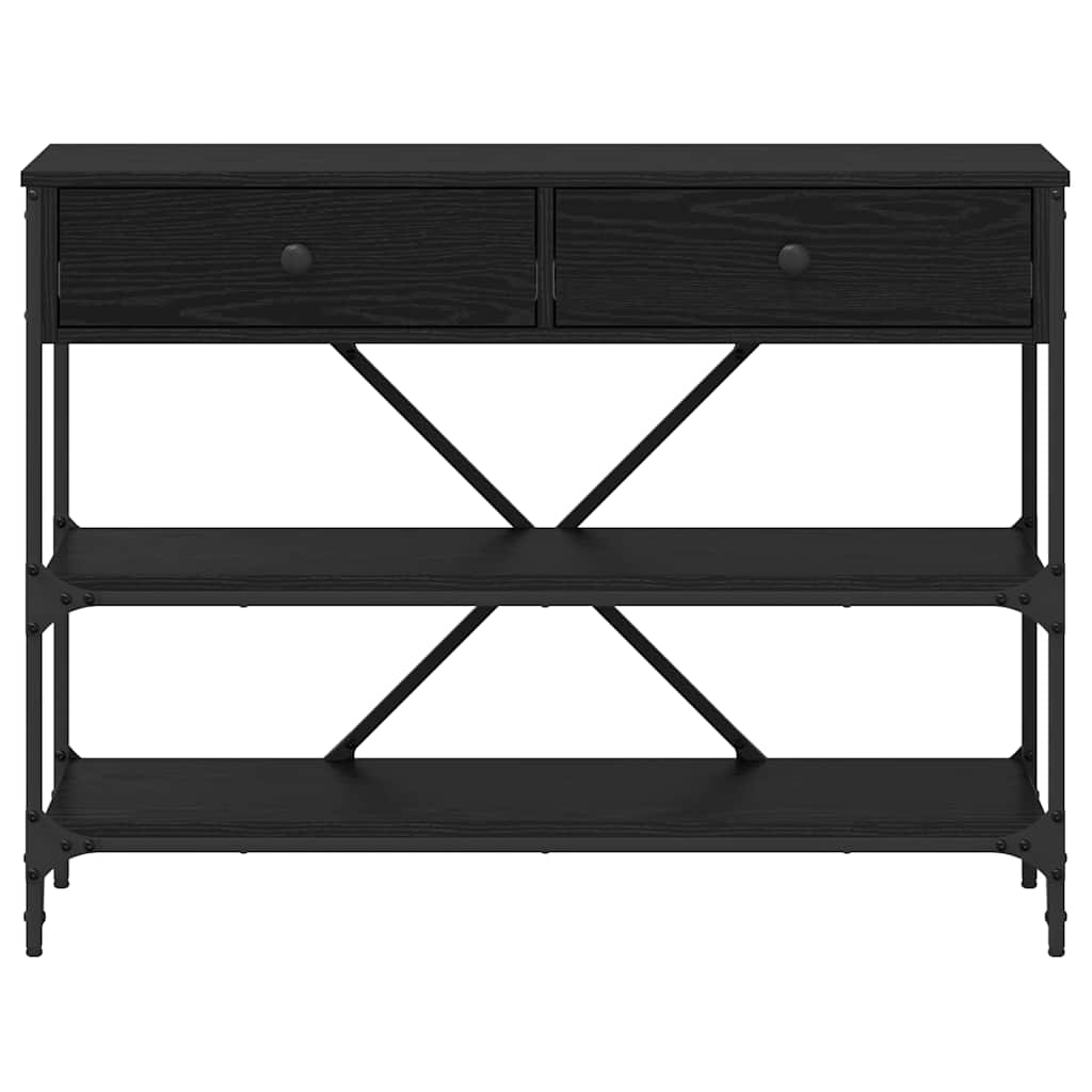Table console avec tiroir Chêne noir Bois d'ingénierie - XIOS