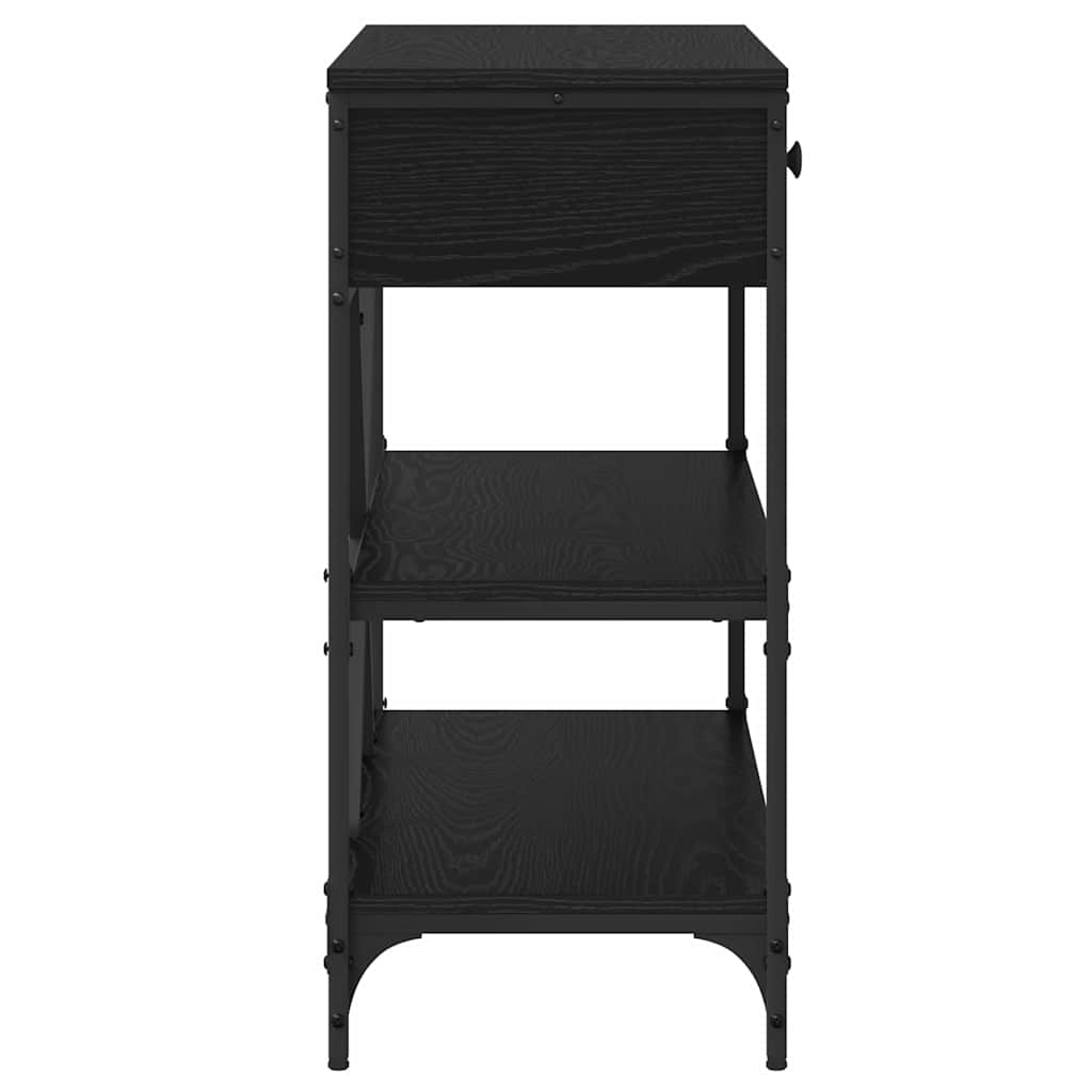 Table console avec tiroir Chêne noir Bois d'ingénierie - XIOS