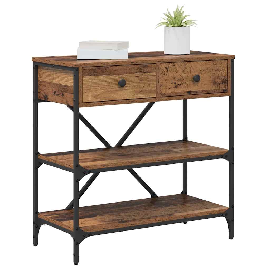 Table console avec tiroir Bois ancien Bois d'ingénierie - XIOS