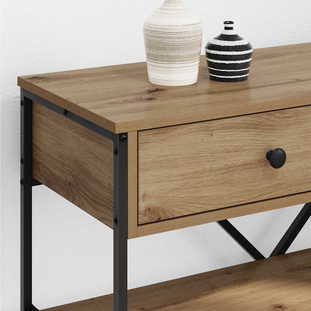 Table console avec tiroir chêne artisanal Bois d'ingénierie - XIOS