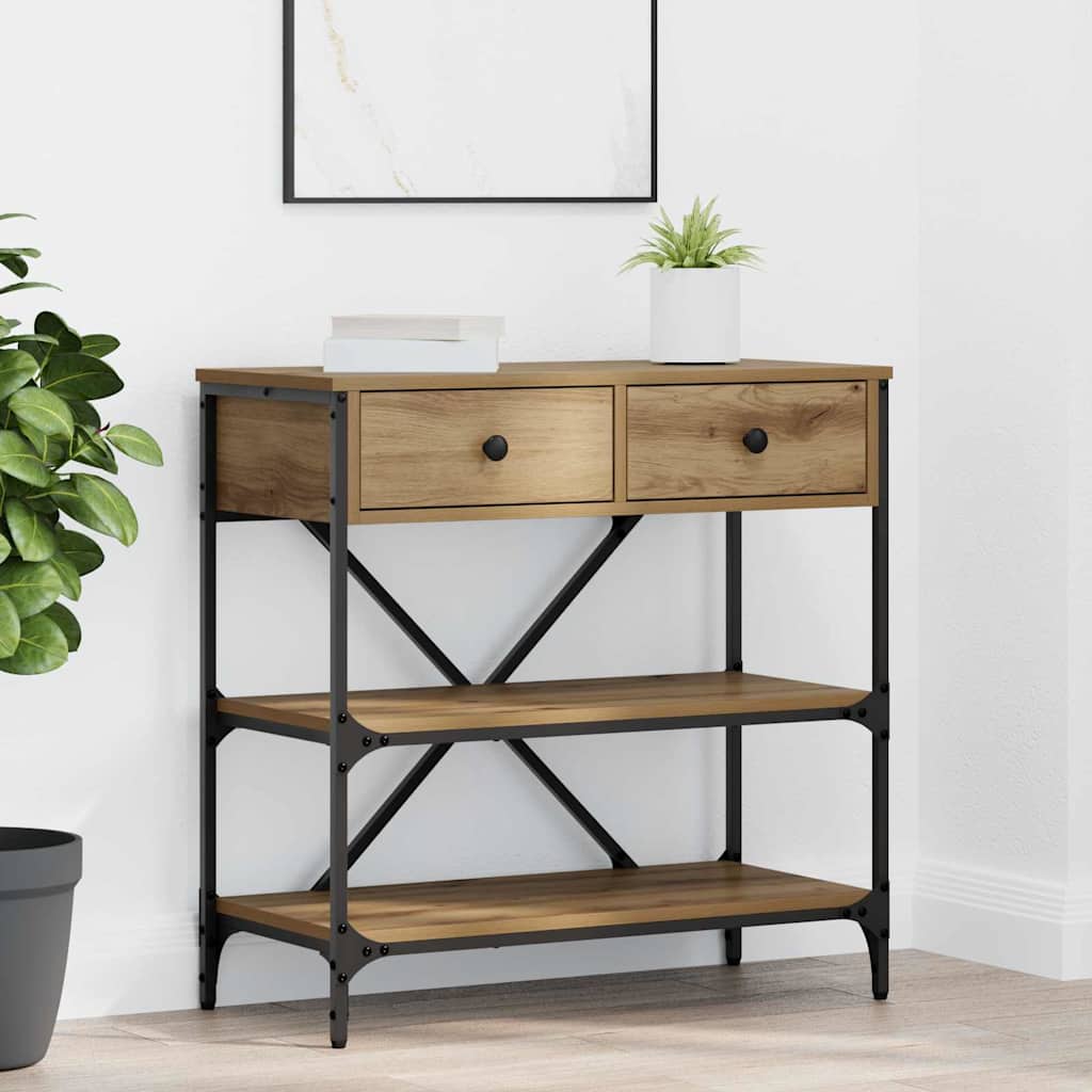 Table console avec tiroir chêne artisanal Bois d'ingénierie - XIOS