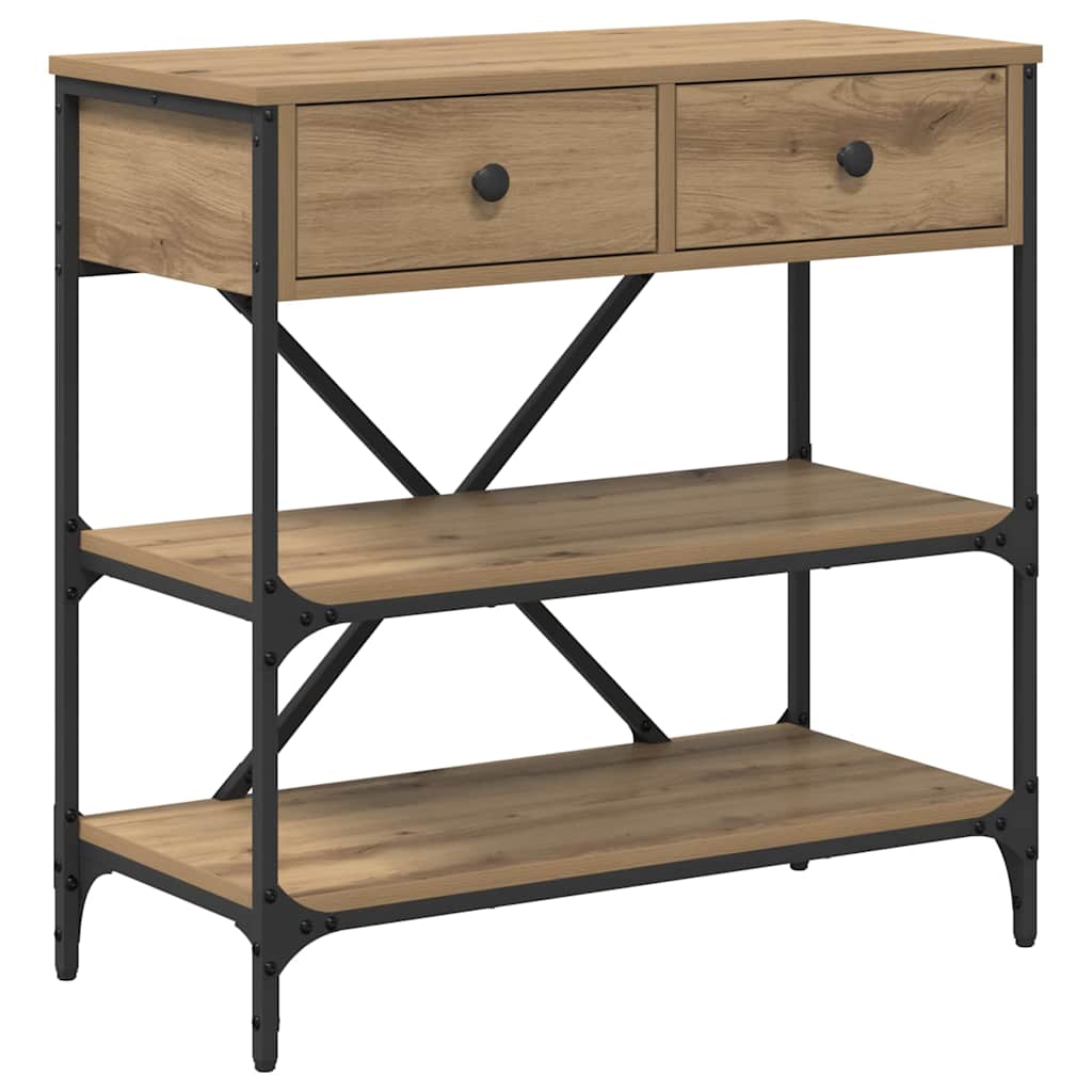 Table console avec tiroir chêne artisanal Bois d'ingénierie - XIOS