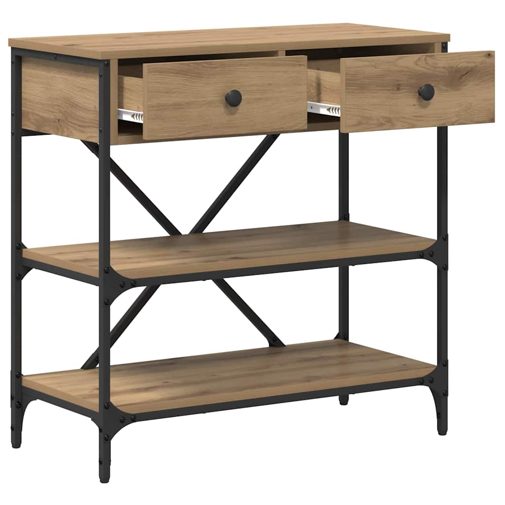 Table console avec tiroir chêne artisanal Bois d'ingénierie - XIOS