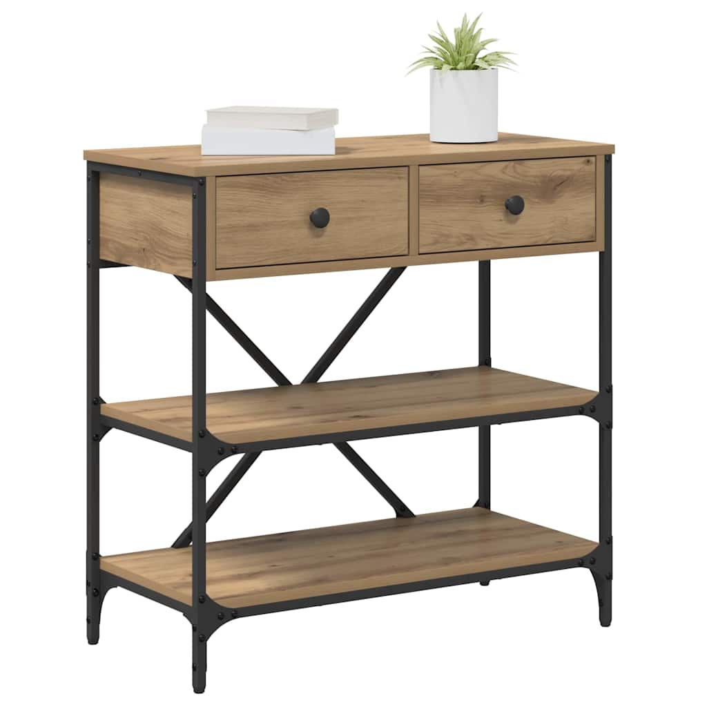 Table console avec tiroir chêne artisanal Bois d'ingénierie - XIOS