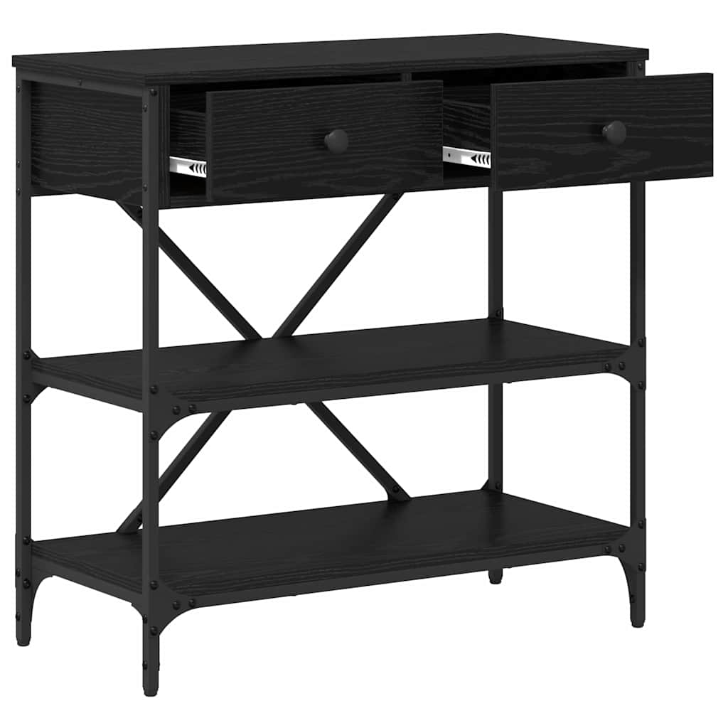 Table console avec tiroir Chêne noir Bois d'ingénierie - XIOS