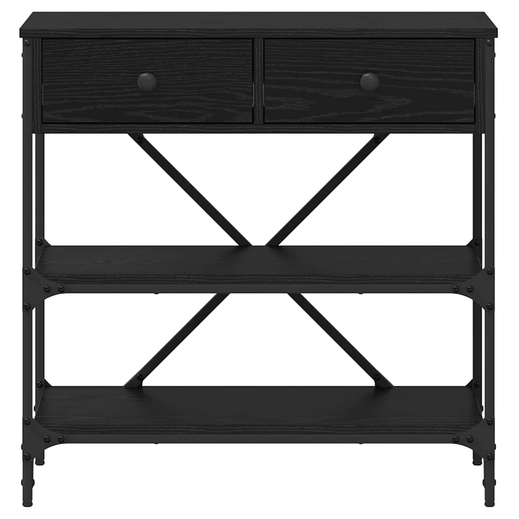 Table console avec tiroir Chêne noir Bois d'ingénierie - XIOS