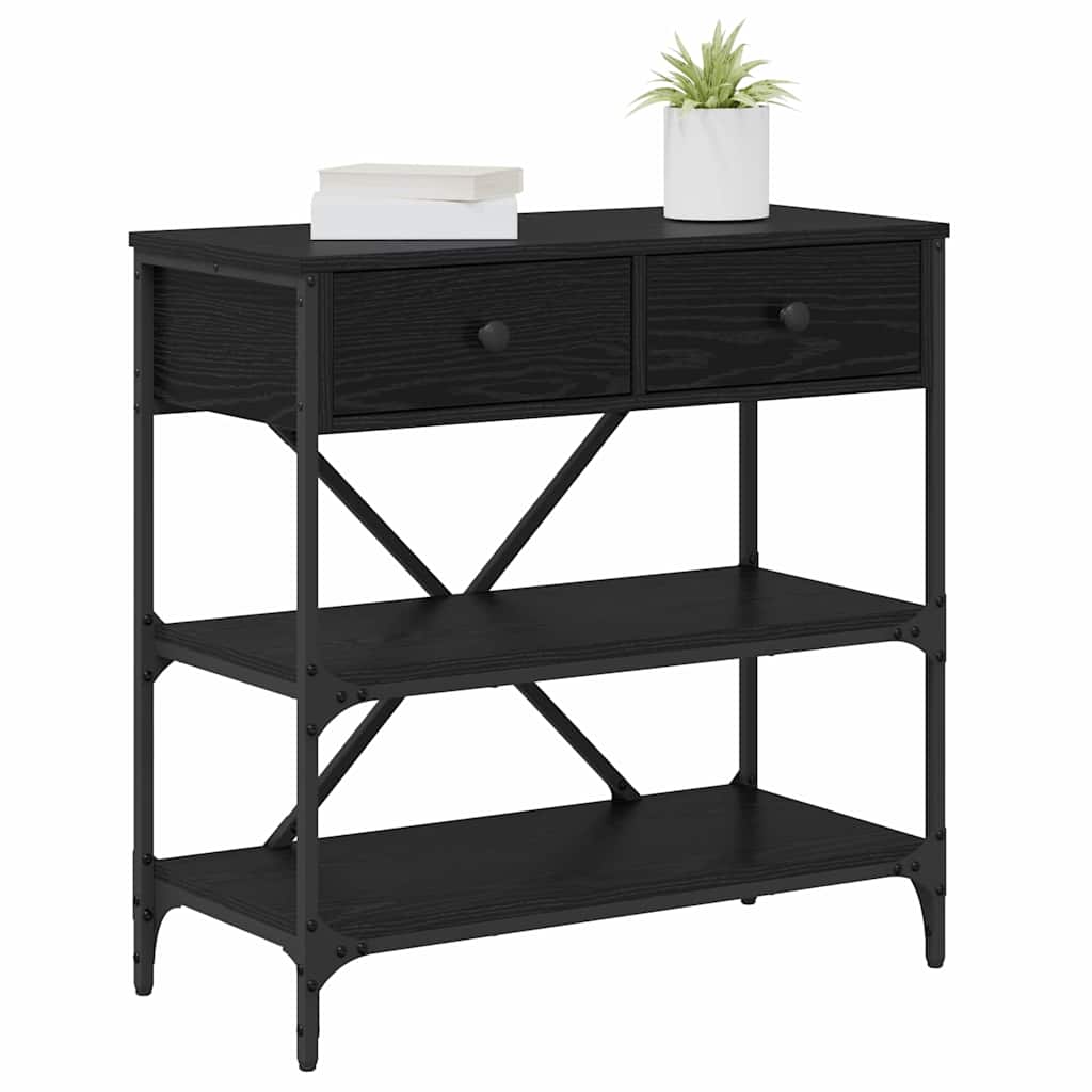 Table console avec tiroir Chêne noir Bois d'ingénierie - XIOS