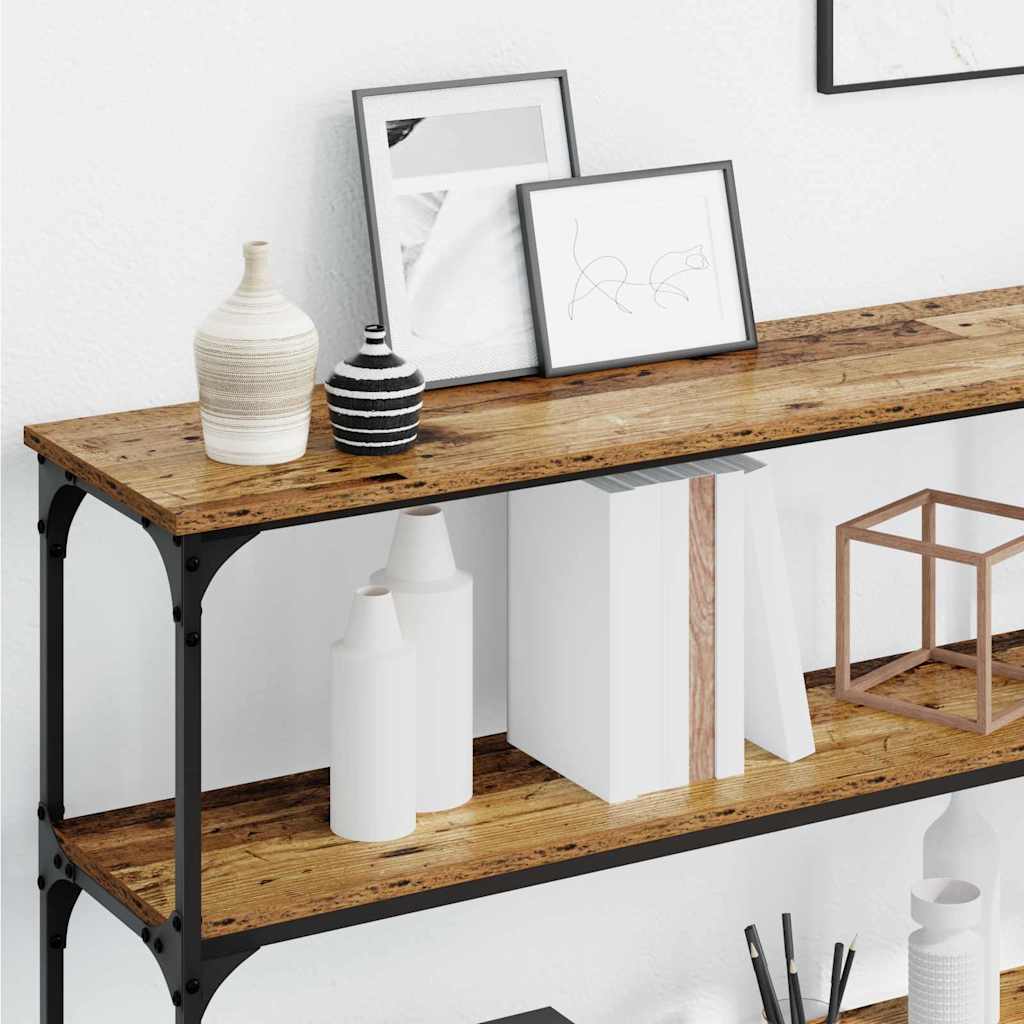 Table console avec étagère Bois Ancien 200 x 29 x 75 cm - XIOS
