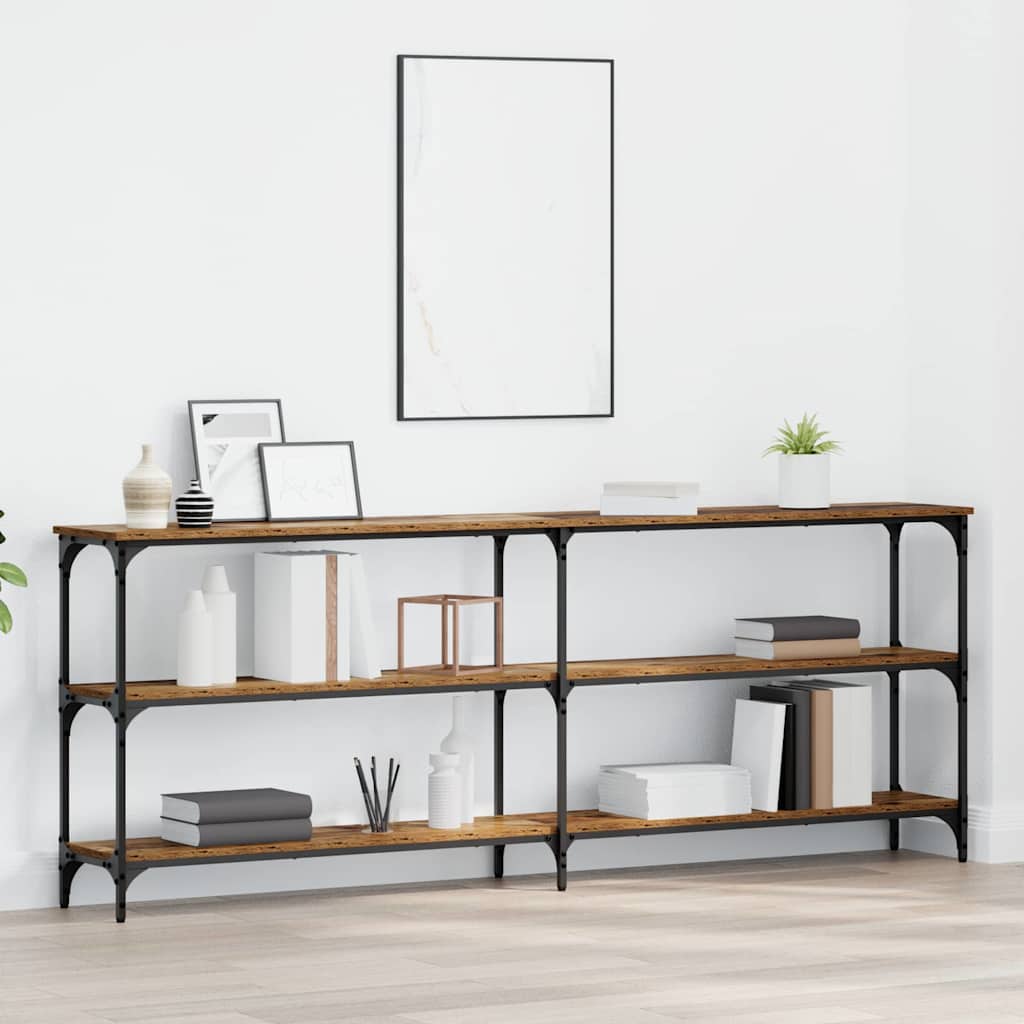 Table console avec étagère Bois Ancien 200 x 29 x 75 cm - XIOS