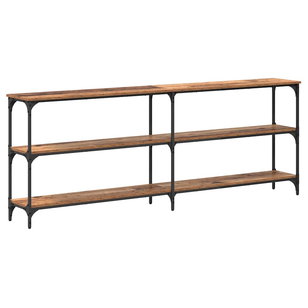 Table console avec étagère Bois Ancien 200 x 29 x 75 cm - XIOS