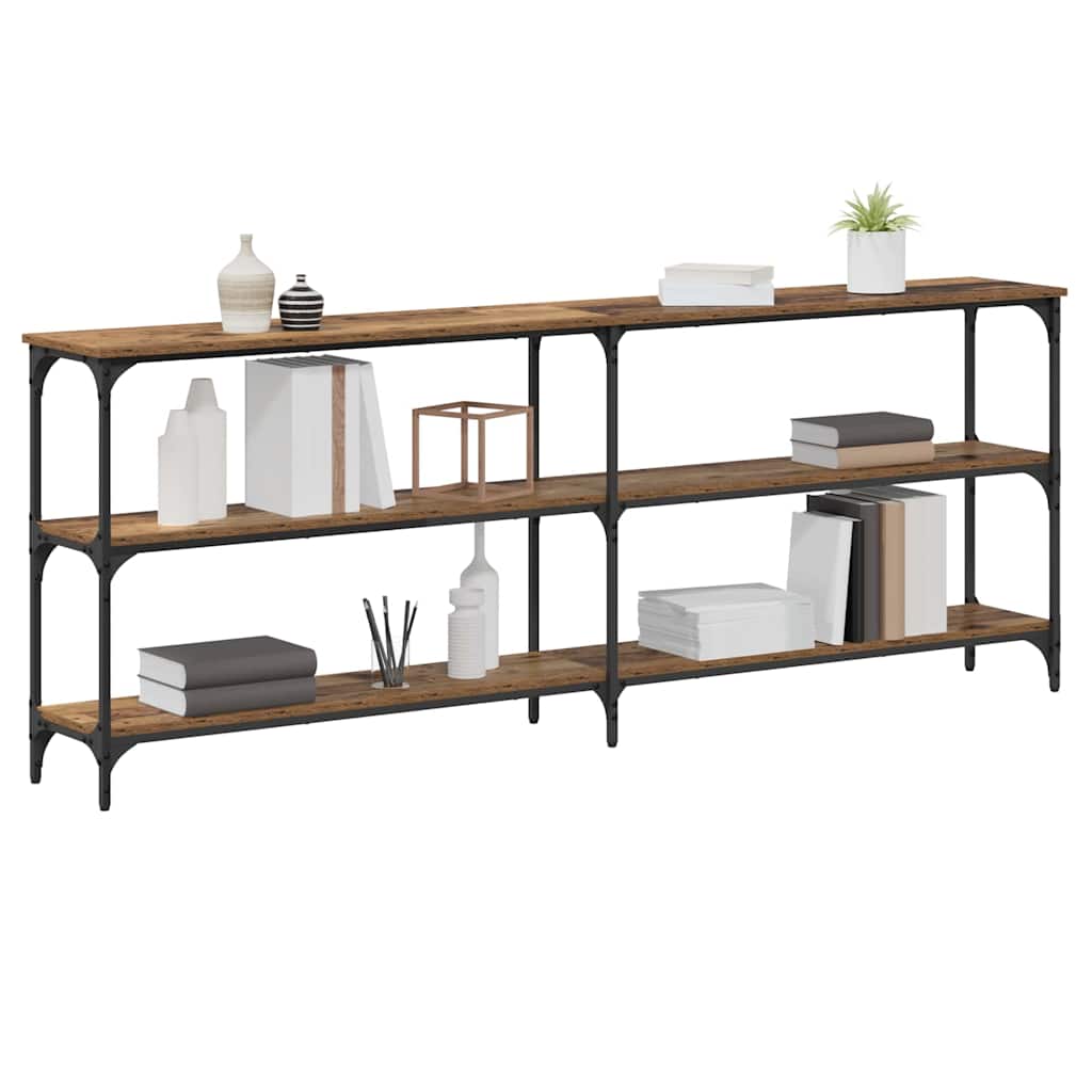 Table console avec étagère Bois Ancien 200 x 29 x 75 cm - XIOS