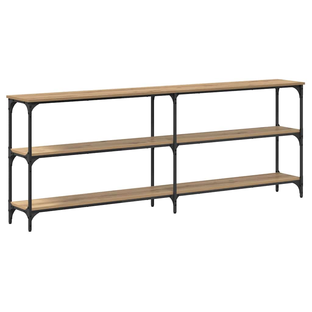 Table console avec étagère chêne artisanal 200 x 29 x 75 cm - XIOS