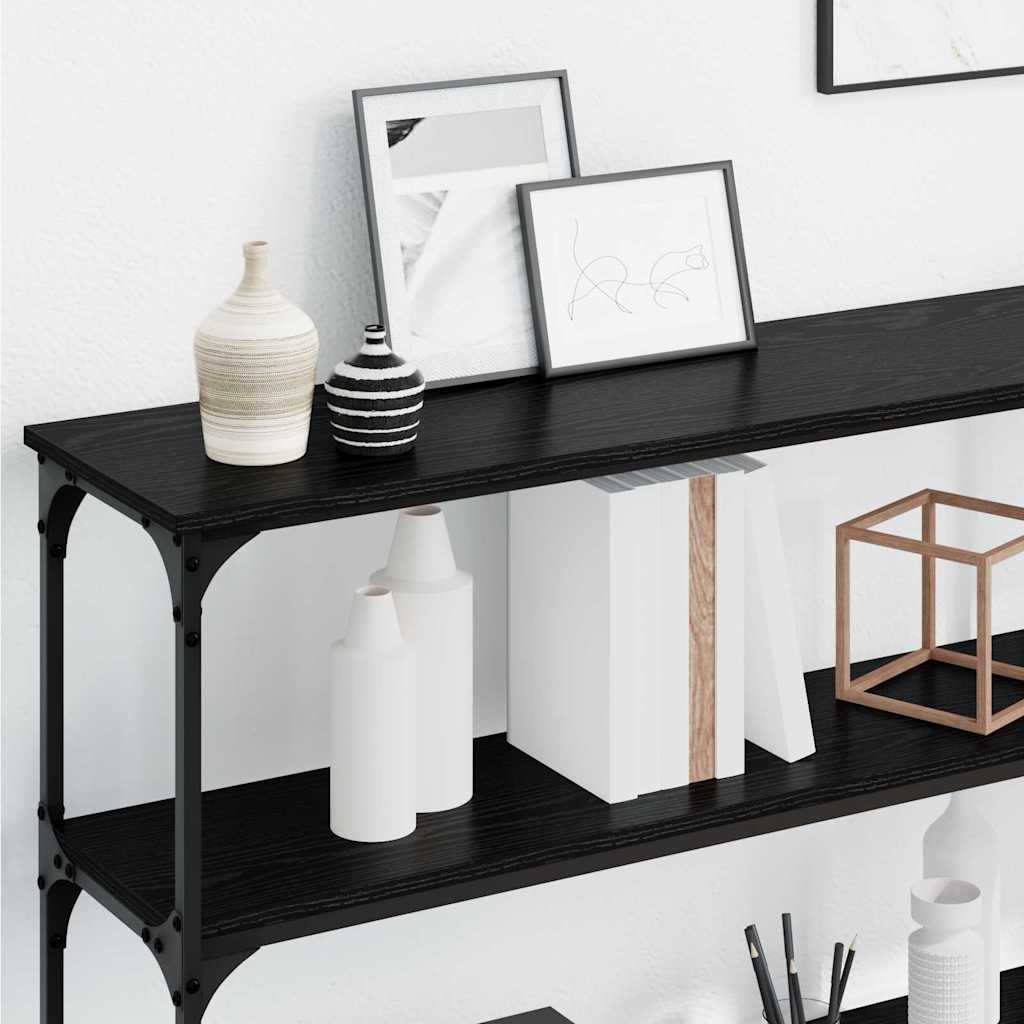 Table console avec étagère Chêne noir 200 x 29 x 75 cm - XIOS