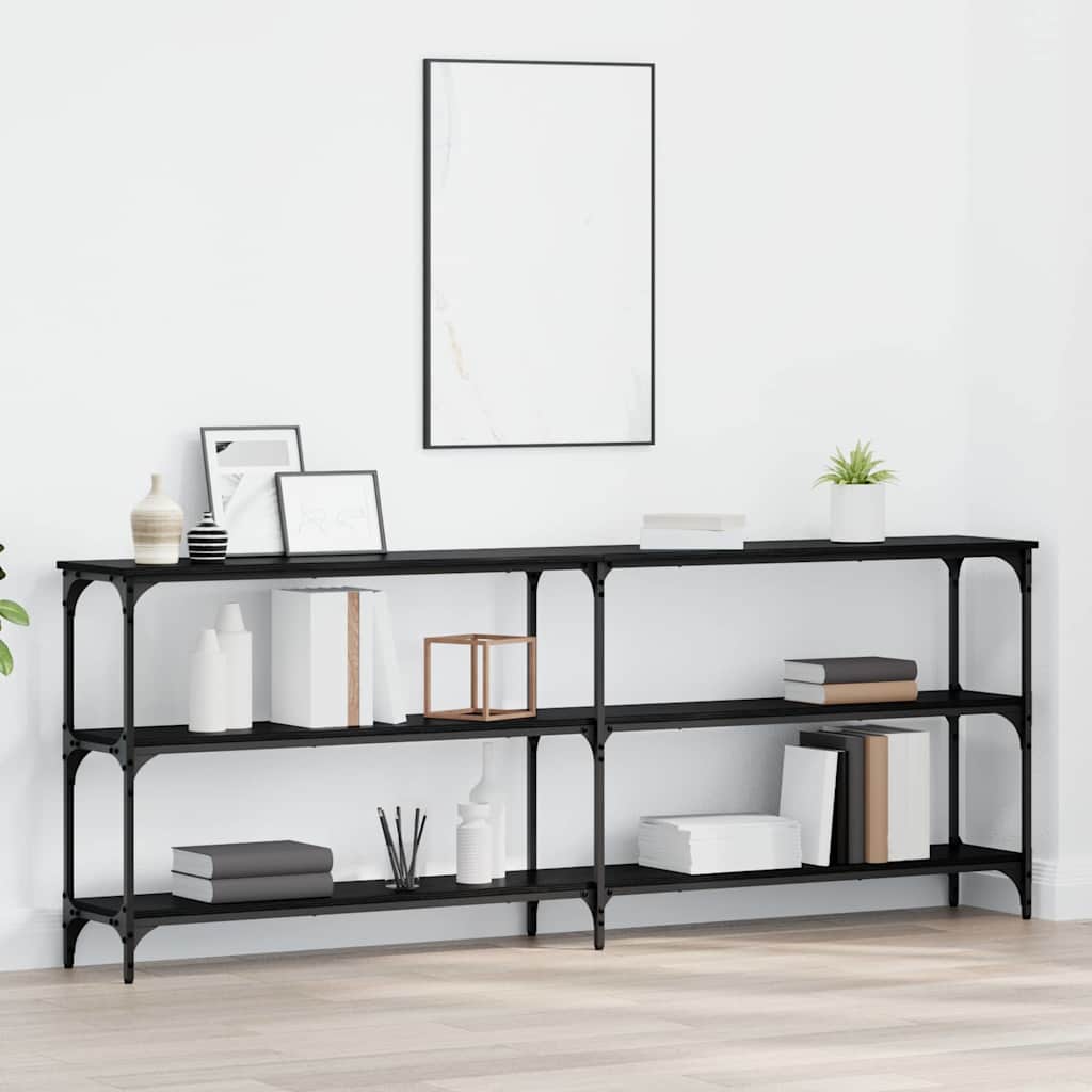 Table console avec étagère Chêne noir 200 x 29 x 75 cm - XIOS