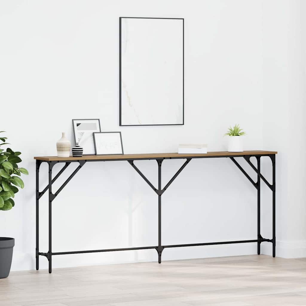 Table console chêne artisanal 180 x 23 x 75 cm - XIOS