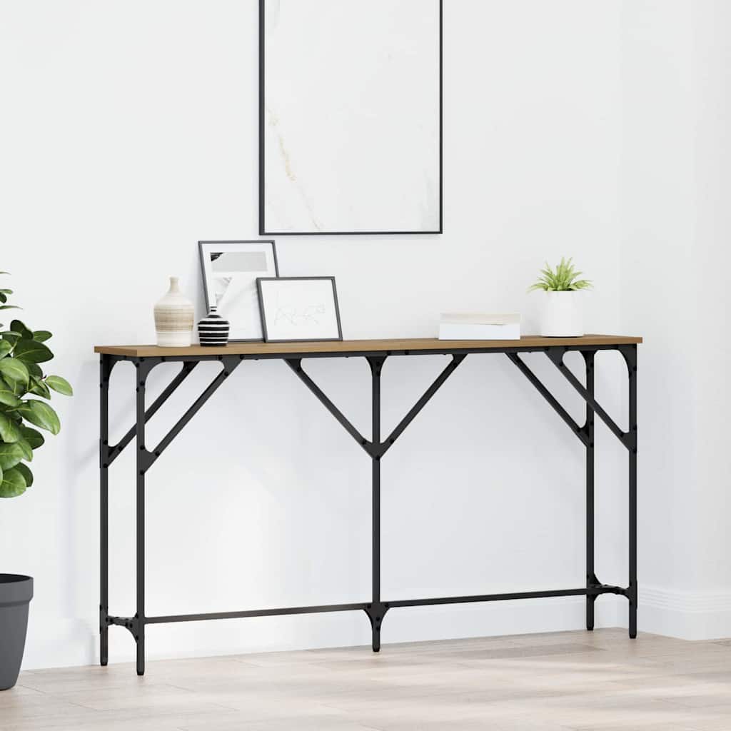 Table console chêne artisanal 140 x 23 x 75 cm - XIOS