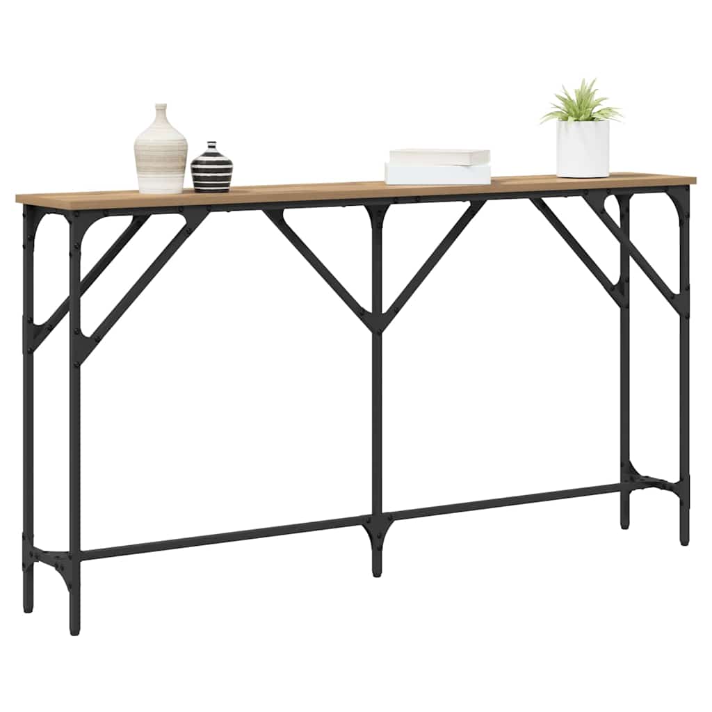 Table console chêne artisanal 140 x 23 x 75 cm - XIOS