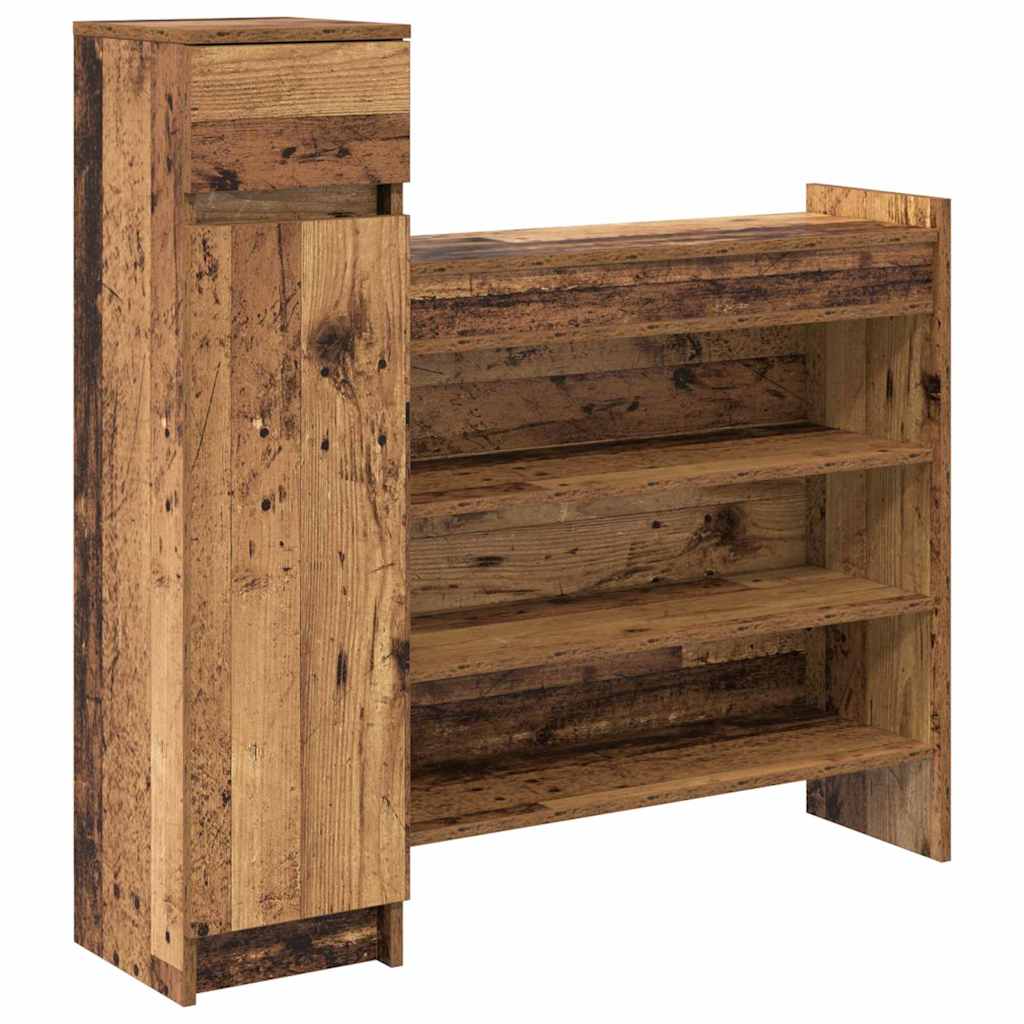 Meuble à chaussures avec tiroir Bois ancien 100.5 x 28 x 100 cm - XIOS