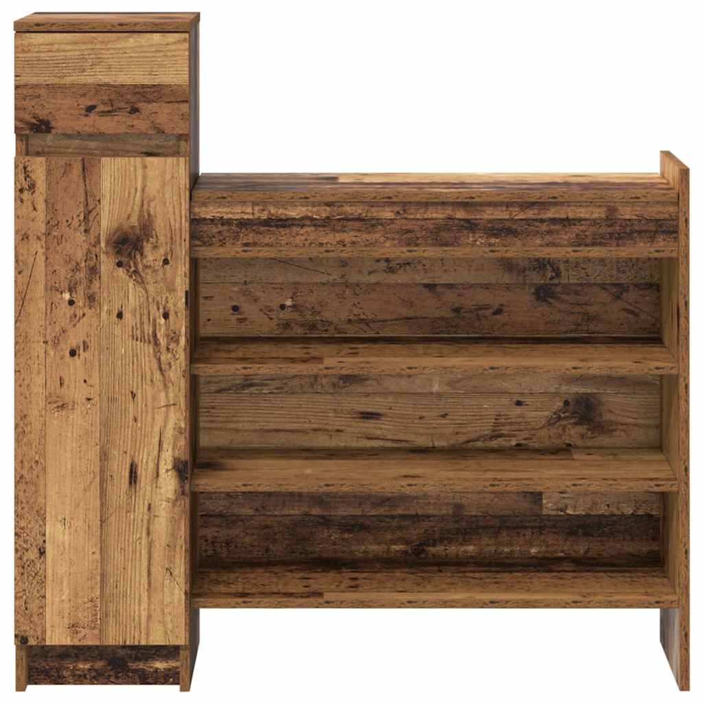 Meuble à chaussures avec tiroir Bois ancien 100.5 x 28 x 100 cm - XIOS