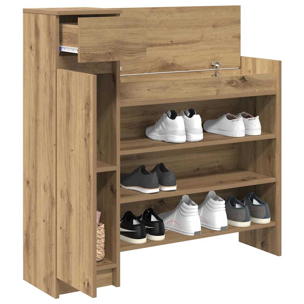 Meuble à chaussures chêne artisanal 100.5 x 28 x 100 cm - XIOS