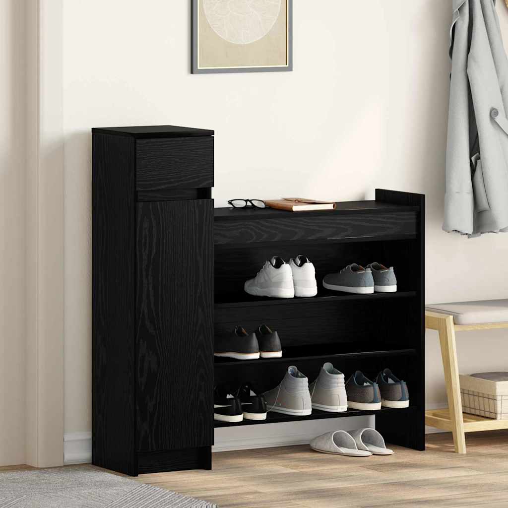 Meuble à chaussures avec tiroir Chêne noir 100.5 x 28 x 100 cm - XIOS