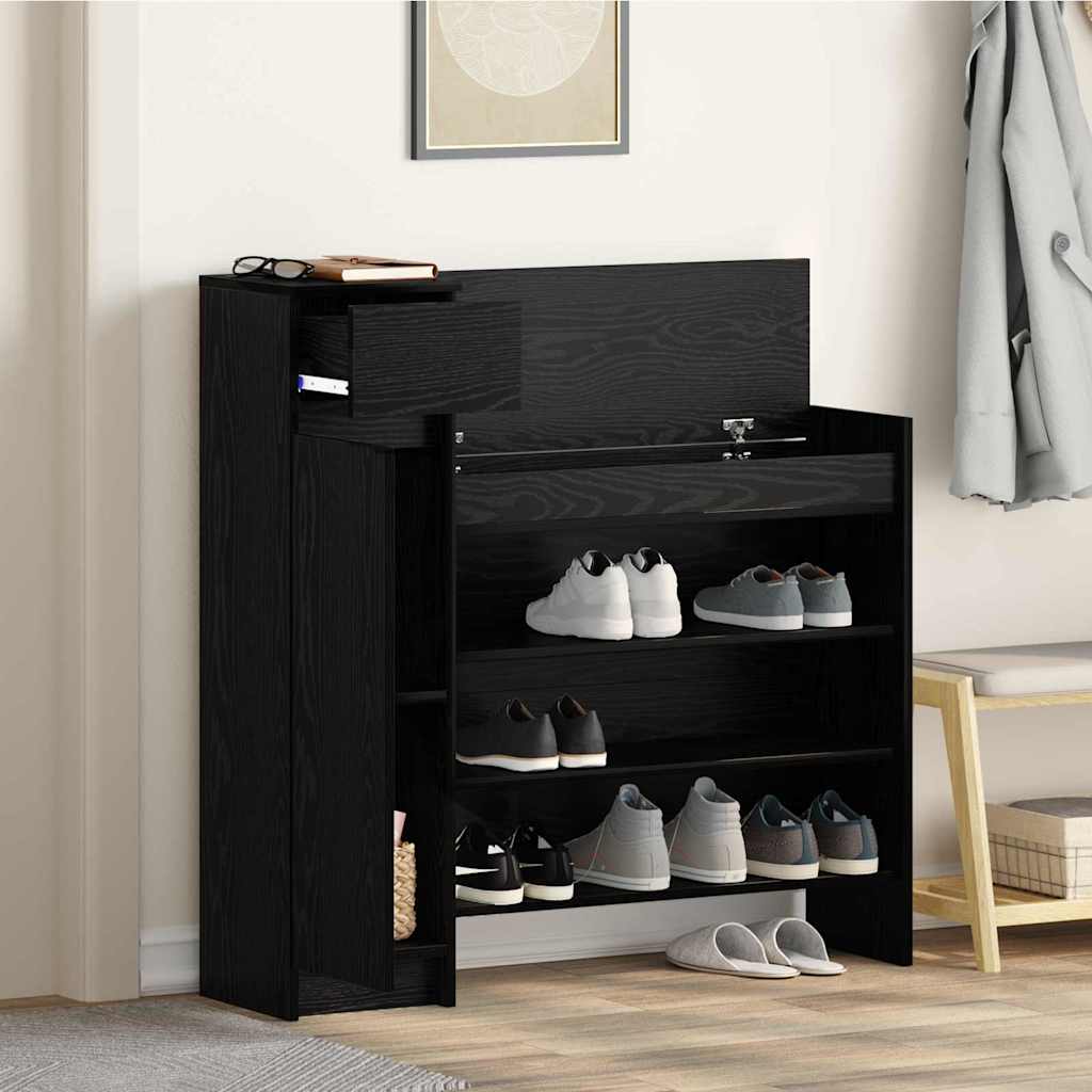 Meuble à chaussures avec tiroir Chêne noir 100.5 x 28 x 100 cm - XIOS
