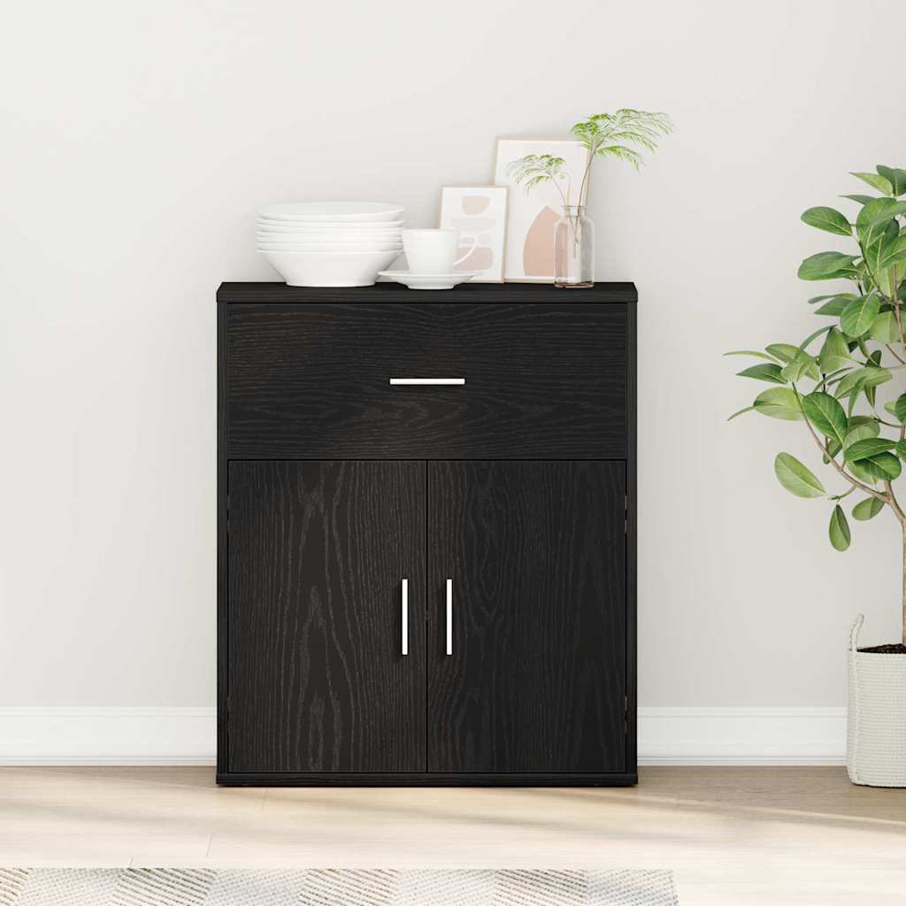 Buffet avec tiroir Chêne noir 60 x 31 x 70 cm Bois d'ingénierie - XIOS