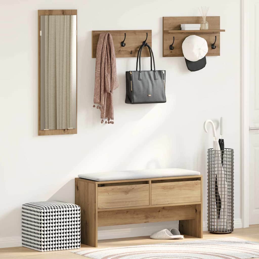 Ensemble de meubles d'entrée 4 pcs Chêne noir 90 x 31 x 46.5 cm - XIOS