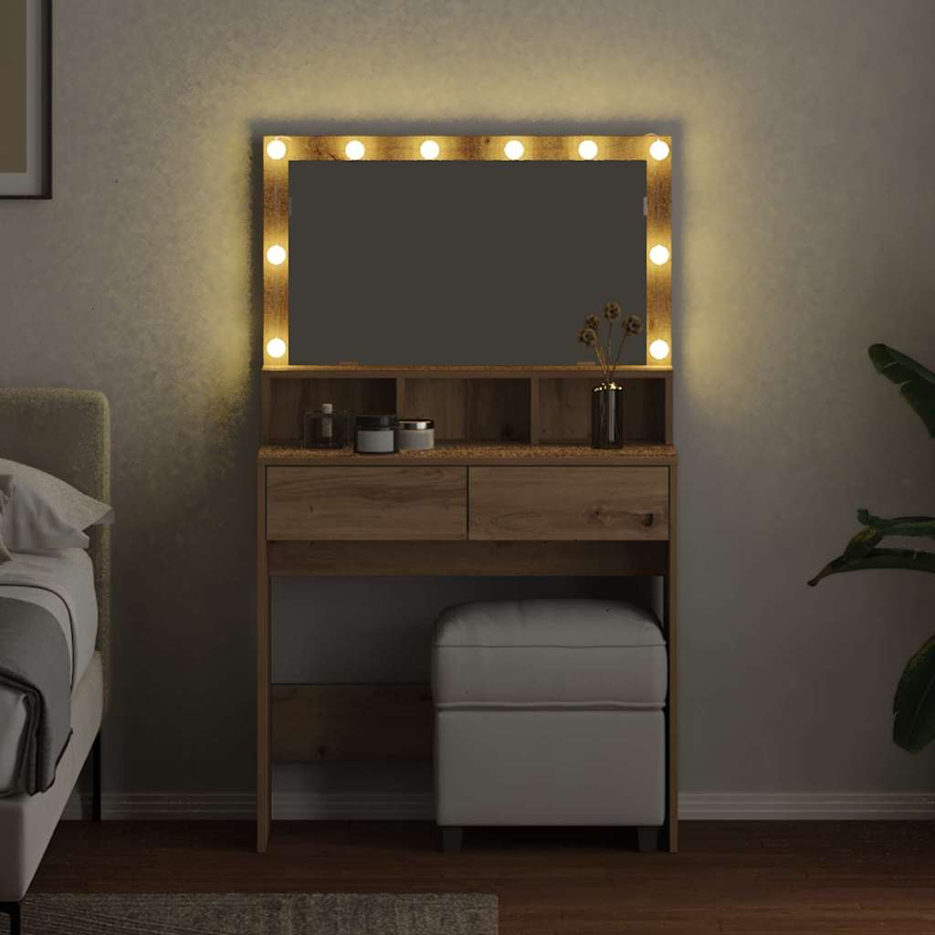Table de Toilette Chêne artisanal 80 x 41 x 134,5 cm - XIOS