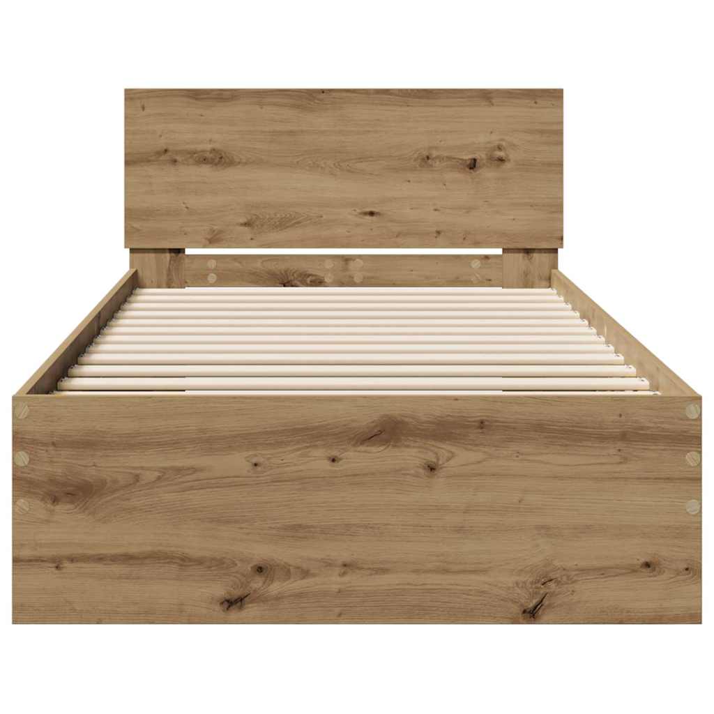 Cadre de lit Chêne artisanal 90 x 200 cm Bois d'ingénierie - XIOS
